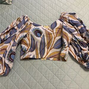 Elegant Floral Puff Sleeve Blouse